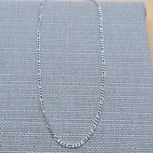 20 Inch Sterling Silver Bright Figaro Unisex Chain Necklace A5724